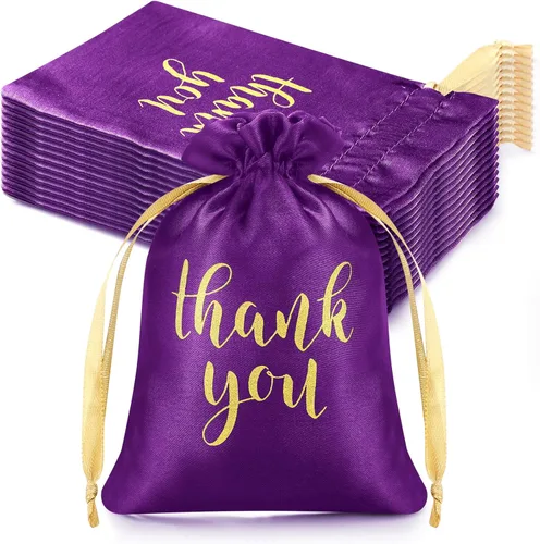 Miniatura 16 de Sieral 50 bolsas de regalo de satén con cordón para joyas, bolsas para dulces para el día de la madre, boda, baby shower, despedida de soltera