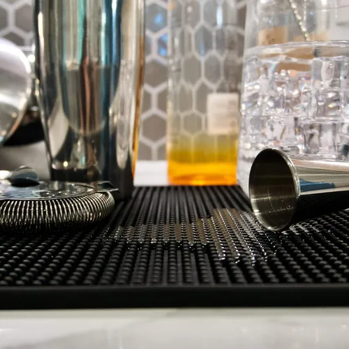 Miniatura 3 de Highball & Chaser Paquete de 2 tapetes de bar, tapete de secado de platos, 18 x 12 pulgadas de grosor, duradero y elegante, tapete de café expreso