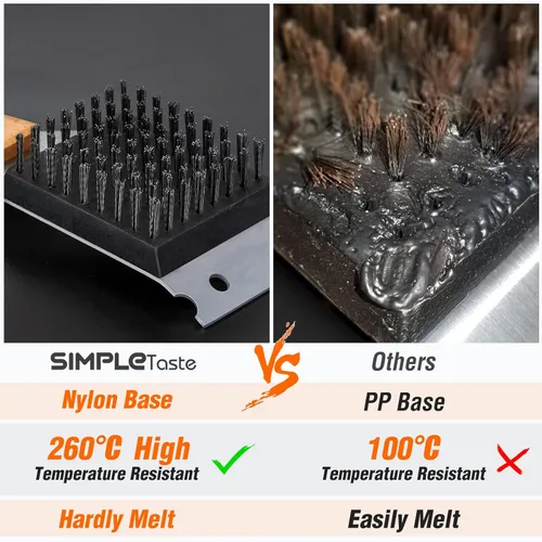 Miniatura 2 de SIMPLETASTE Cepillo y raspador para parrilla para BBQ, duradero y eficaz, cabezal de acero inoxidable reemplazable, cepillo de parrilla de alambre