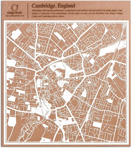 Miniatura 157 de O3 Design Studio Aberdeen - Mapa de papel cortado en papel blanco de 12 x 12 pulgadas