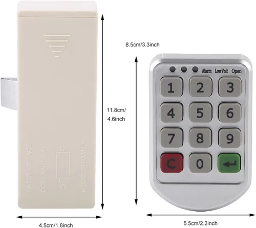 Miniatura 7 de Cerradura de teclado electrónico digital inteligente para gabinetes: aleación de zinc duradera, fácil de instalar, duración de la batería de 10