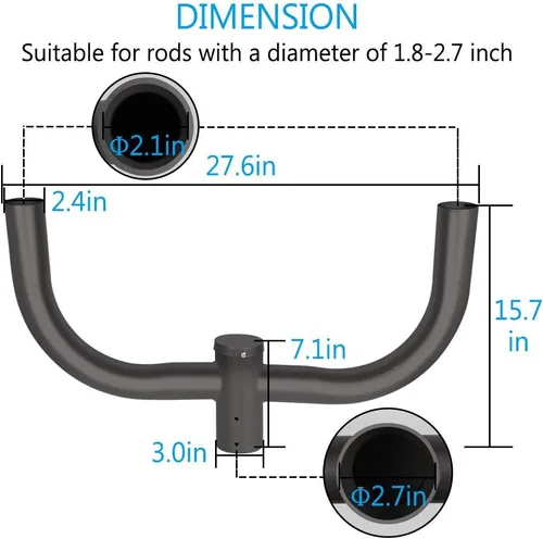 Miniatura 7 de LEDMO Soporte de doble bocina LED para estacionamiento, soporte de montaje de 180 grados, soporte de montaje de poste redondo, doble L, espigas
