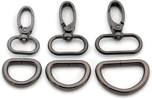 Miniatura 5 de Juego de 10 cierres de pinza de langosta con anillo ovalado, ganchos giratorios para correa, bolsa, bolsa, patio, manualidades (dorado, 1 pulgada)