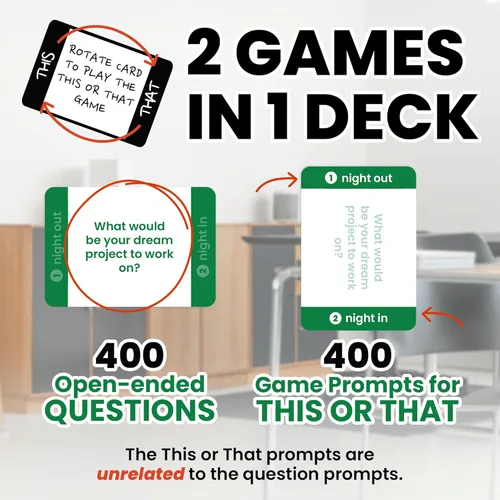 Miniatura 4 de Prompta 400 tarjetas de conversación para compañeros de trabajo, dos divertidos juegos de trabajo en equipo para el trabajo, tarjetas de preguntas