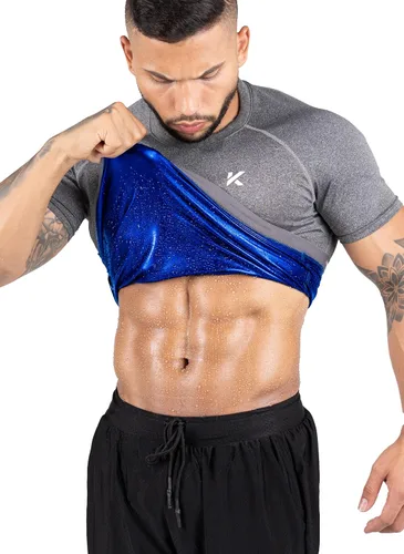 Miniatura 11 de Kewlioo - Camisa de traje de sauna para hombre, chaleco de compresión de sudor que atrapa el calor, faja moldeadora, chaqueta versátil para hacer