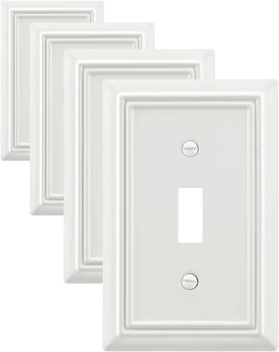 Miniatura 32 de Paquete de 1 Placa de Pared Combinada Toggle/Decorativa, Cubierta de Placa de Pared de Metal para Interruptor de Luz, Receptáculo, Interruptor