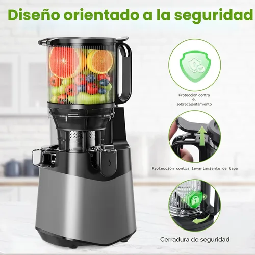 Miniatura 6 de EanOruus Exprimidor de prensa en frío, máquina extractor de jugo de canal de alimentación de 5.8 pulgadas de ancho con 400 W, alto rendimiento
