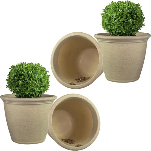 Miniatura 17 de Sunnydaze Anjelica - Maceta grande de plástico para plantas, maceta grande de plástico de doble pared para exteriores con agujeros de drenaje Óxido