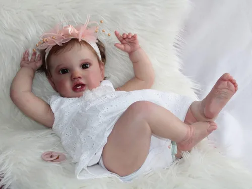 Anano Muñecas Reborn de bebé niña de 24 pulgadas 24.4 in Reborn bebé realista muñeca bebé niño bebé recién nacido muñeca recién nacido bebé recién