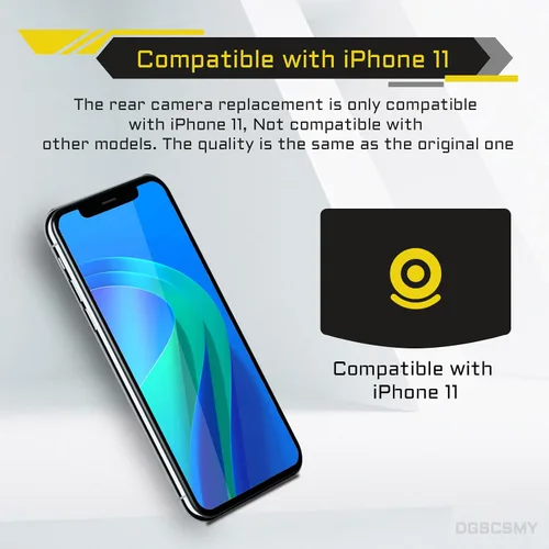 Miniatura 3 de Para iPhone 11 Reemplazo de cámara trasera OEM Modele 12MP Principal Lente Trasera Piezas con Lente Ultra Wide OIS HDR Fotos 4K Video Flex Cable Fix