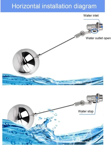 Miniatura 3 de Válvula de flotador de acero inoxidable 304 1/2 3/4 1 1.2 1.5 2 pulgadas tanque de agua válvula de bola para control de nivel de agua caliente/fría