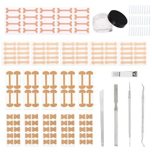 Miniatura 8 de Kit de 16 piezas de uñas encarnadas, con tiras transpirables para uñas de los pies en crecimiento, corrección de dedos curvos, parches de yeso sin