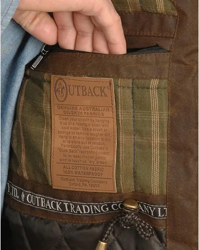 Miniatura 4 de Outback Trading Company 2049 Deer Hunter - Chaleco impermeable transpirable de algodón de piel de aceite, color bronce