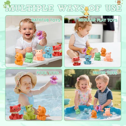 Miniatura 7 de Juguetes de baño para bebés de 6 a 12 meses Juguetes de baño sellados, sin agujeros y sin moho para niños pequeños Juguetes flotantes suaves