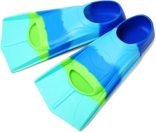 Miniatura 7 de Aletas de natación para niños, aletas cortas para niños y jóvenes, aletas de natación para entrenamiento de natación para niños, niñas, niños