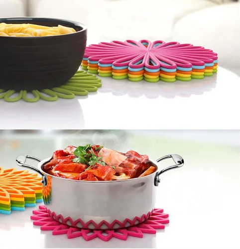 Miniatura 2 de ME.FAN Salvamanteles de silicona – Almohadillas calientes de cocina para ollas y platos – Salvamanteles aislados para tetera – Flexible, duradero