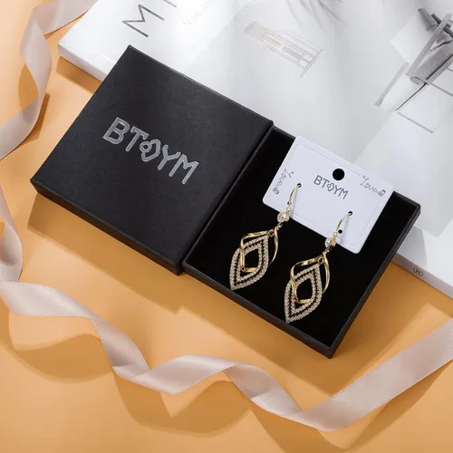 Miniatura 6 de BTOYM Aretes colgantes geométricos dorados, aretes largos de cadena de eslabones bohemios, regalo de joyería para mujeres y niñas