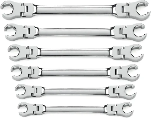 Miniatura 10 de GEARWRENCH 5 piezas, juego de llaves de tuerca cónica de cabeza flexible, SAE - 81910