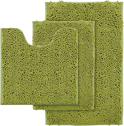 Miniatura 28 de Alfombra de baño azul, súper suave, antideslizante, lavable a máquina, se seca rápidamente, juego de baño ultrasuave de 3 piezas cian-azul