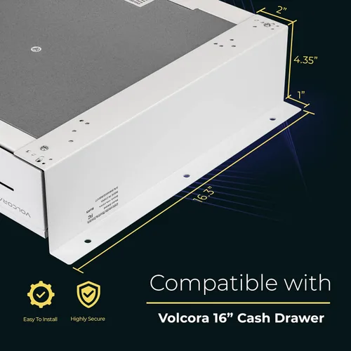 Miniatura 2 de Volcora Cash Drawer Under Counter Mounting Metal Bracket - Black Heavy Duty Steel Mounting Brackets for Under Desk Installation - Under Cabinet