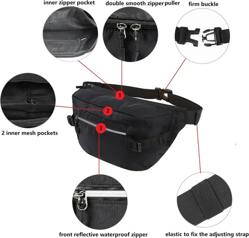Miniatura 2 de TITILT Riñonera cruzada de talla grande para mujeres y hombres, bolsa grande impermeable para deportes, viajes, entrenamiento, ciclismo, senderismo