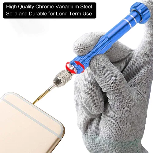 Miniatura 7 de Juego de destornilladores de precisión, mango de destornillador con kit de herramientas de apertura de reparación de 5 puntas para laptop, teléfono