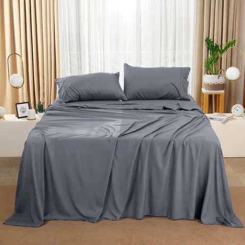 Miniatura 87 de Utopia Bedding Juego de sábanas Queen – Sábanas de 4 piezas para cama tamaño Queen, microfibra suave y transpirable, incluye 1 sábana bajera, 1 Gris