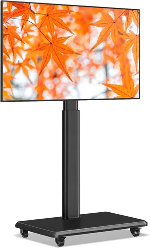 TVON Soporte de TV móvil para televisores de 32 a 70 pulgadas, elegante soporte de TV de piso con ruedas, carro de TV móvil con 9 niveles de ajuste