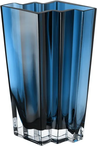 Miniatura 13 de Jarrón de cristal, amatista, diseño cheurón, 5.5 pulgadas de altura, resistente, fabricado en Europa, por Barski