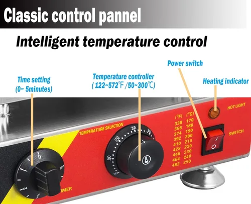 Miniatura 4 de Máquina para hacer panqueques eléctrica comercial de 50 agujeros de 1.8 pulgadas, mini panqueques holandeses, plancha para panqueques, máquina