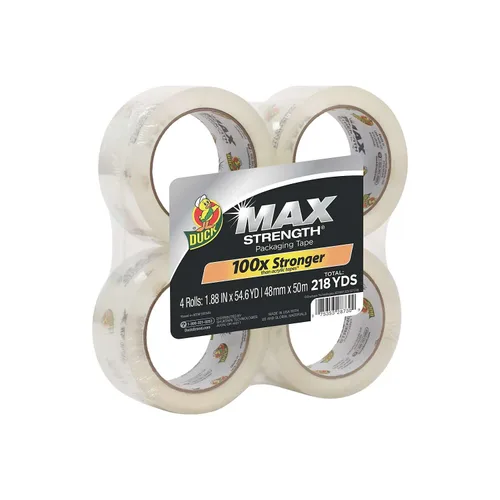 Miniatura 8 de Duck Max Strength Recambio de Cinta de Embalaje Transparente - Cinta de Embalaje de Máxima Resistencia para Uso Pesado para Cajas de Envío y Mudanza