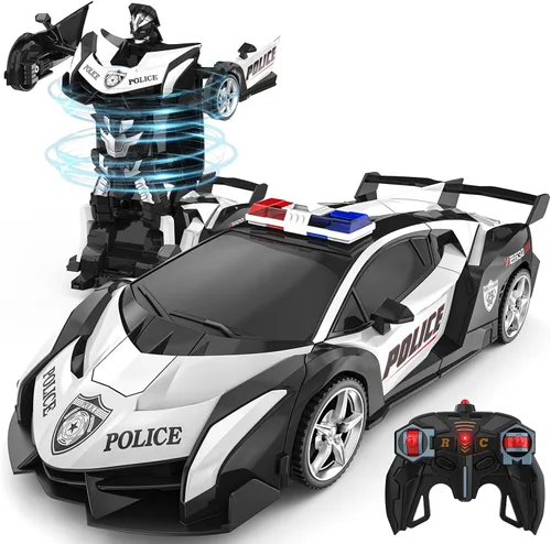 Miniatura 8 de BLUEJAY Transform RC Cars para niños de 4-7 y 8-12 años, auto robot de control remoto 2.4 GHz, escala 1:18, transformación con un botón, rotación
