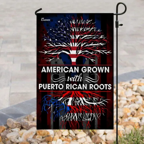 Miniatura 10 de Banderas de Puerto Rico – Bandera estadounidense puertorriqueña – Bandera de jardín de 12 x 18 pulgadas, decoración para exteriores, lona resistente