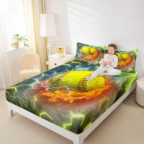 Miniatura 31 de Sábana bajera de galaxia tamaño individual, juego de ropa de cama con purpurina degradado para niños, niñas, niños y mujeres, decoración