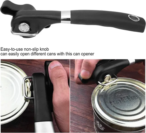 Miniatura 3 de Juego de 2 abrelatas manual de acero inoxidable suave de acero inoxidable mango ergonómico resistente Com fortable para sostener para cocina