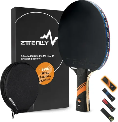Miniatura 12 de Pala de ping pong con tecnología de carbono Serie de rendimiento, hoja de la más alta calidad de 7 capas, velocidad experta/borde/equilibrio