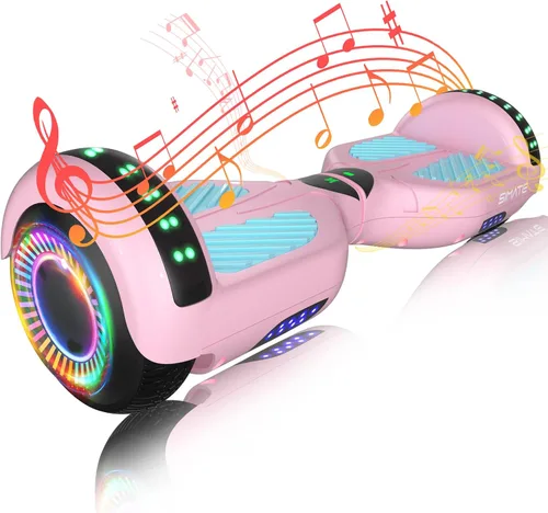 SIMATE Hoverboard - Aeropatineta Bluetooth todo terreno con luces LED y control de aplicación, regalos para niños, adultos, niñas, niños, para todas