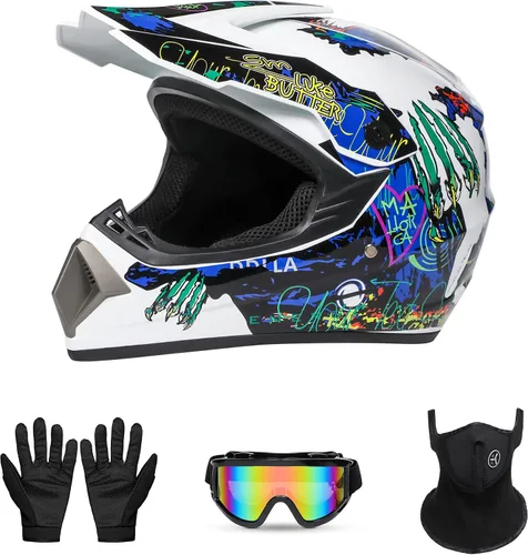 Miniatura 7 de Youth Sport Full-Face Helmet for BMX, Mountain Bike & Off-Road Motocross Helmet, DOT Certified Motorcycle Helmet for Dirt Bike & ATV, Lightweight