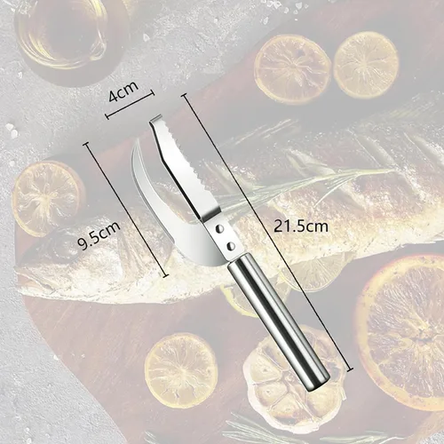 Miniatura 4 de Fauppt Herramienta de raspado de escamas de pescado, cuchillo multifunción de acero inoxidable para escamas de pescado, kit de limpieza de pescado