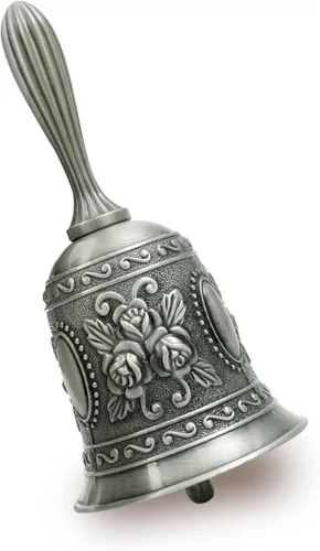Miniatura 8 de Campana de mano, campanas de llamada de boda para servicio de restaurante, timbre, bar, cascabel, boda, aula, iglesia, escuela, aula, alarma y Plata