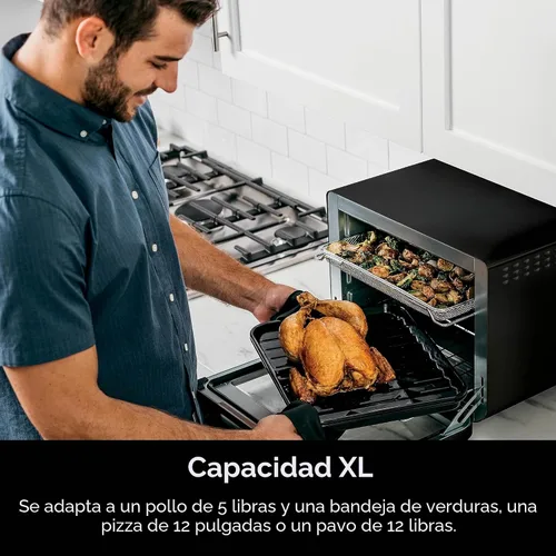 Miniatura 2 de Ninja DT202BK Foodi 8 en 1 XL Pro Air Fry Oven, horno de convección de encimera grande y tostador digital, 1800 vatios, negro, 12 pulgadas