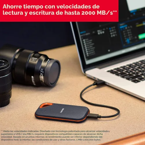 Miniatura 5 de SanDisk SSD portátil Extreme PRO de 1 TB - Hasta 2000 MB/s - USB-C, USB 3.2 Gen 2x2, resistencia al agua y al polvo IP65, firmware actualizado