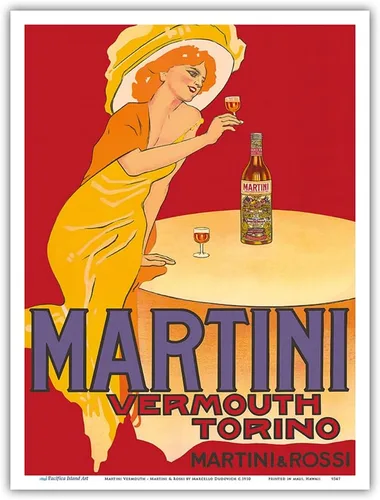 Miniatura 9 de Martini Vermut - Martini & Rossi - Turín (Torino) Italia - Póster publicitario italiano vintage por Marcello Dudovich c.1910 - Impresión artística