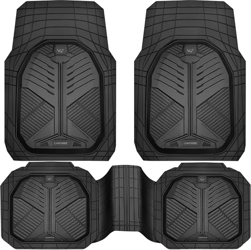 CAR PASS Alfombrillas de goma resistentes para automóvil, alfombrillas de piso hondas sin olor para todo tipo de clima, ajuste universal recortable