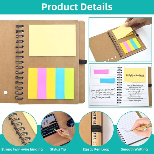 Miniatura 3 de 60 piezas/30 juegos de regalos de agradecimiento a los empleados a granel, cuadernos inspiradores en espiral con bolígrafos motivacionales, regalos