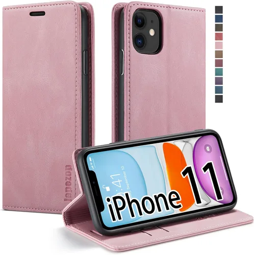Miniatura 26 de japezop Funda compatible con iPhone 11, iPhone 11 con bloqueo RFID, soporte de tarjetero, funda de cuero con tapa para iPhone 11 de 6.1 pulgadas