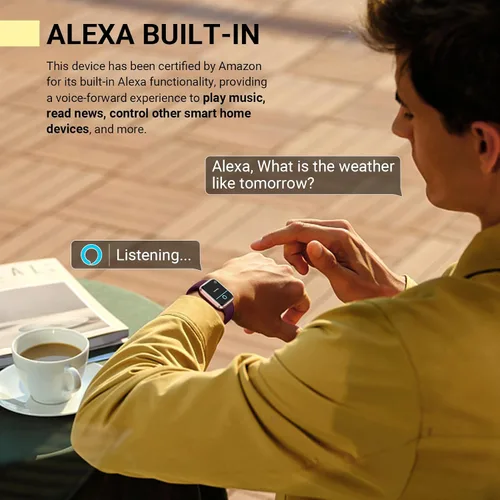 Miniatura 4 de Reloj inteligente para mujer para responder/hacer llamadas, 1.8 pulgadas, reloj con Alexa integrado, monitor de frecuencia cardíaca del sueño