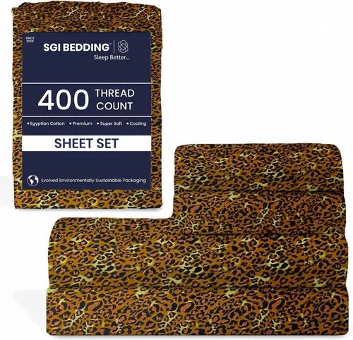 Miniatura 18 de SGI - Juego de sábanas tamaño individual de 400 hilos de 100 % algodón egipcio, ultra suave, transpirable, bolsillo profundo, 15 ajustadas