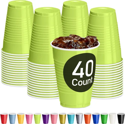 Miniatura 33 de DecorRack - Vasos desechables y reutilizables de 12 onzas para fiestas de cumpleaños, despedidas de soltera, campamentos, eventos en interiores y al