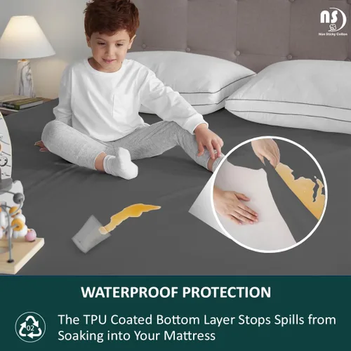 Miniatura 4 de Funda de colchón con cremallera, tamaño individual, protector de colchón de poliéster 100% impermeable, funda de colchón con cremallera de alta